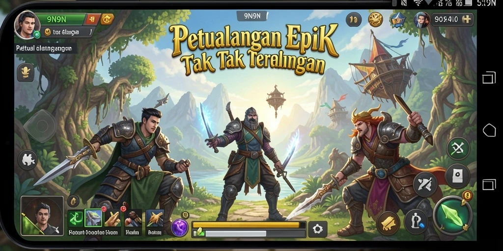 Antarmuka permainan 9N9N yang memukau dan penuh petualangan.