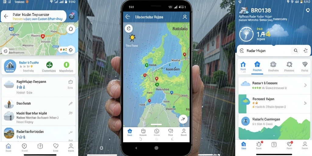 Tampilan antarmuka aplikasi Radar Hujan BRO138 yang informatif dan menarik.