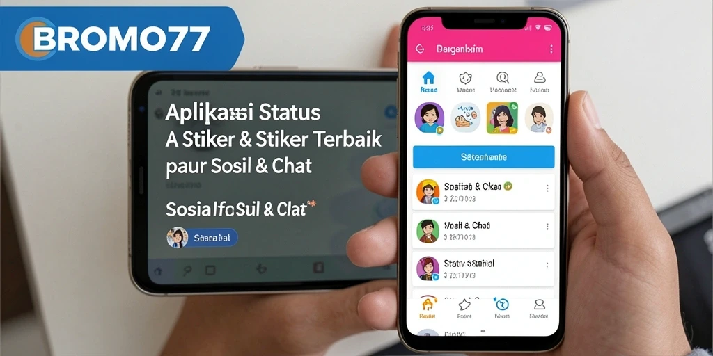 Tampilan antarmuka BROMO77 dengan beragam stiker menarik.