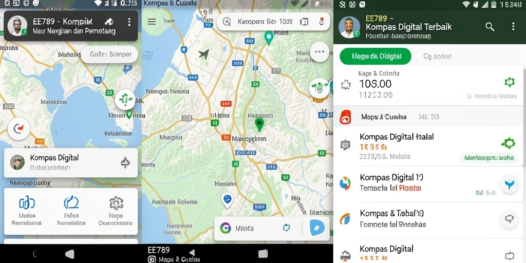 Tampilan antarmuka aplikasi EE789 untuk kompas digital yang intuitif.
