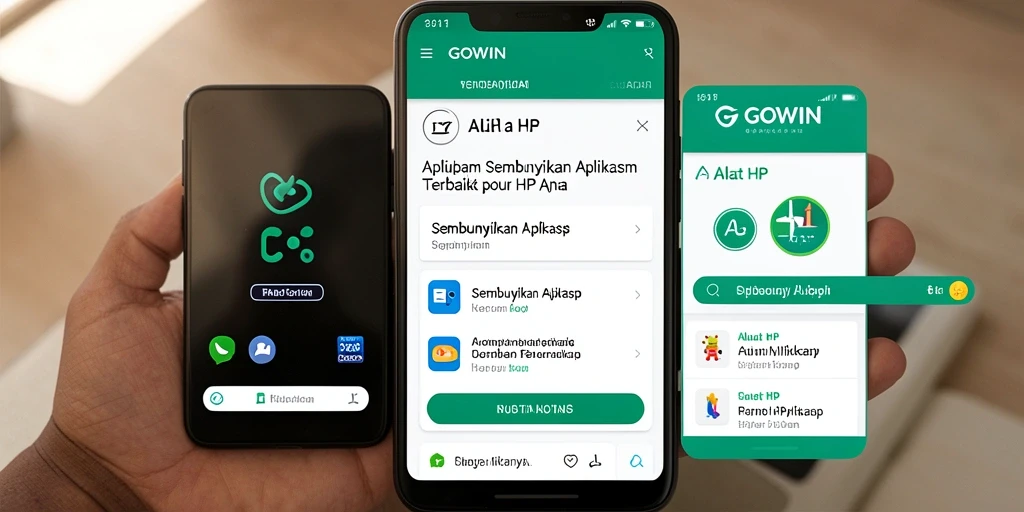 Antarmuka GOWIN yang intuitif untuk menyembunyikan aplikasi.