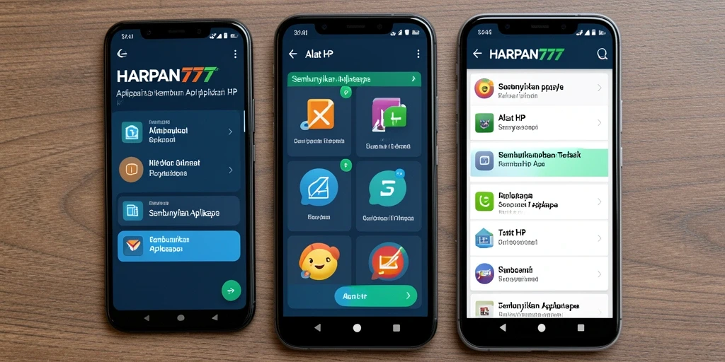 Tampilan antarmuka aplikasi HARAPAN777 yang sederhana dan efektif.