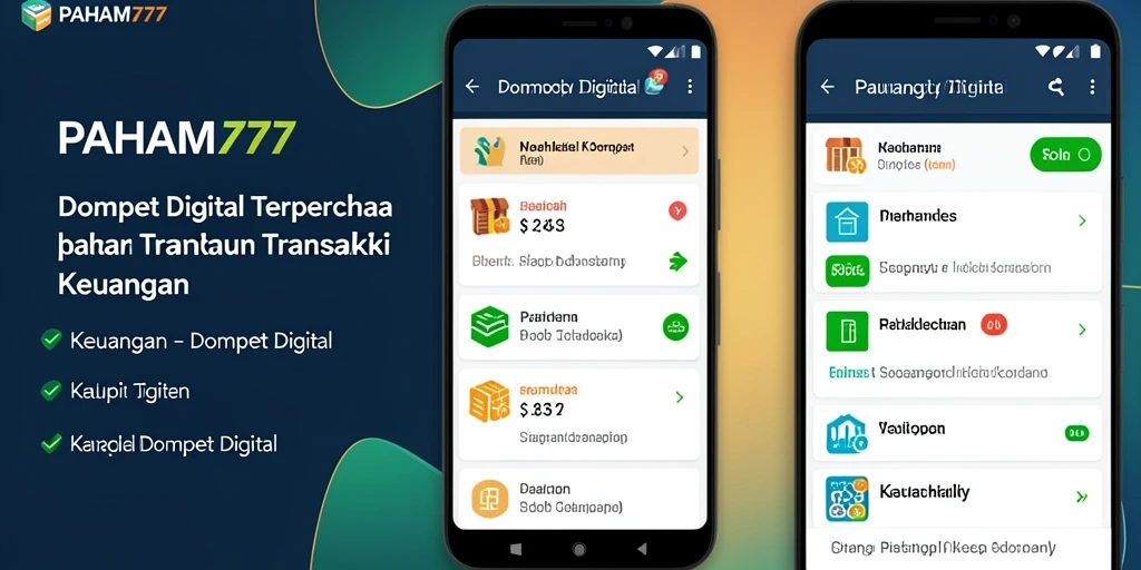 Antarmuka PAHAM777 yang modern dan mudah digunakan untuk transaksi Dompet Digital.
