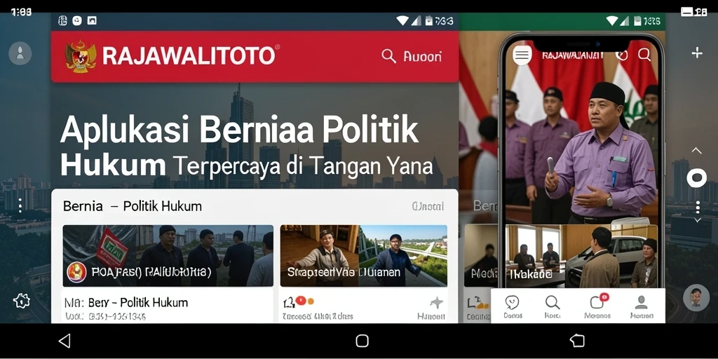 Antarmuka utama RAJAWALITOTO dengan berita politik dan hukum terkini.