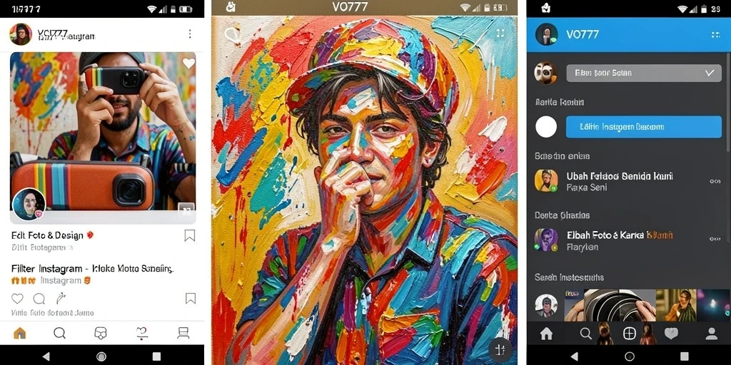 Antarmuka user-friendly VO777 dengan berbagai filter Instagram yang menarik.