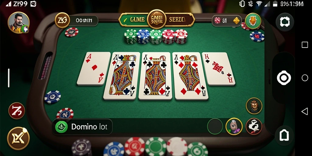 Antarmuka permainan Domino ZK9 yang menarik dan interaktif.