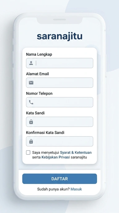 Buat Akun Baru Saranajitu untuk Android