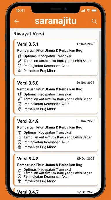 Riwayat Versi saranajitu untuk Pengguna Android